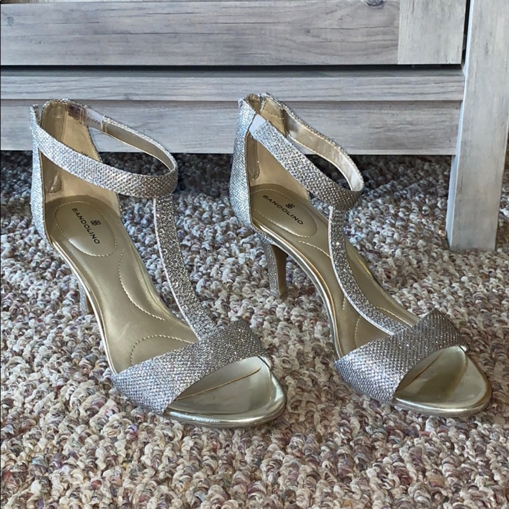 Silver/Jeweled High Heels - Picture 1 of 3